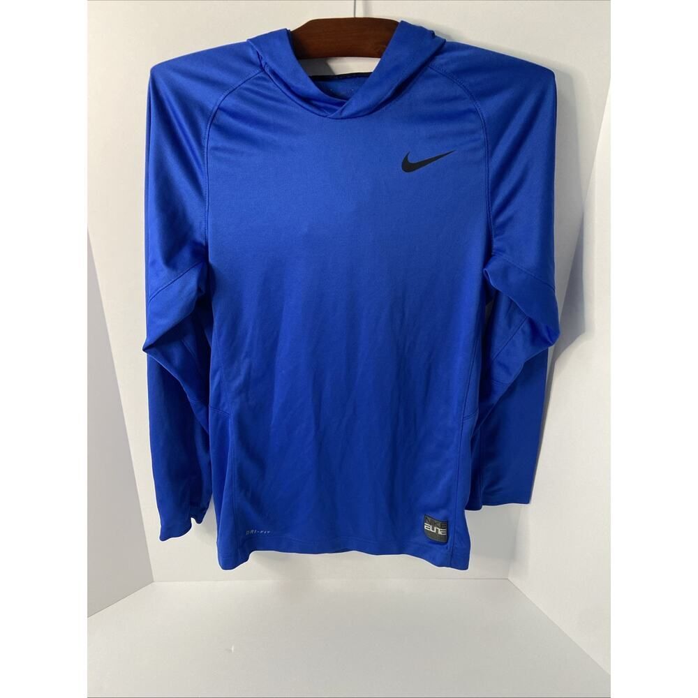 Nike Men's Elite Dri-Fit Hoodie Lightweight Polyester Blue Pullover S